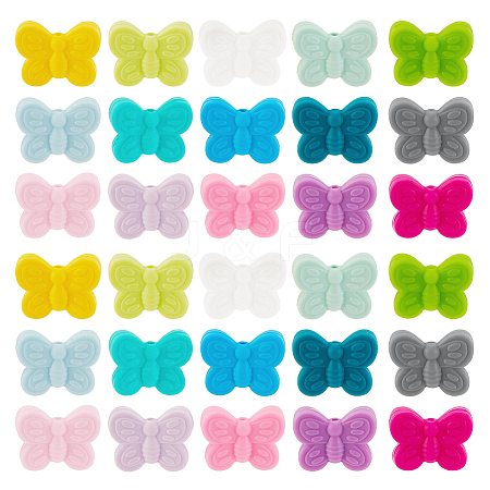   30Pcs 15 Colors Food Grade Eco-Friendly Silicone Beads SIL-PH0001-14-1