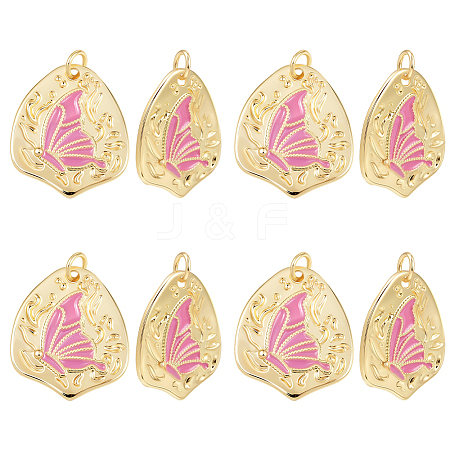 8Pcs Rack Plating Brass Enamel Pendants KK-BBC0020-68-1