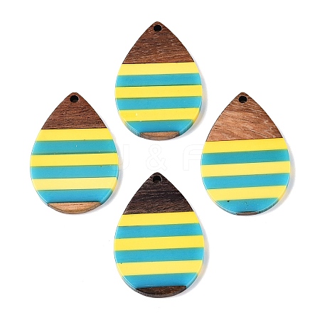 Epoxy Resin & Walnut Wood Pendants RESI-N039-121O-1