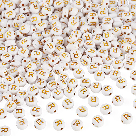 500Pcs Plating Acrylic Beads PACR-TADJ0001-01R-1