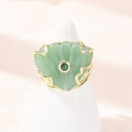 Natural Green Aventurine Cuff Rings GG-CBA5FCC-04G-07-1