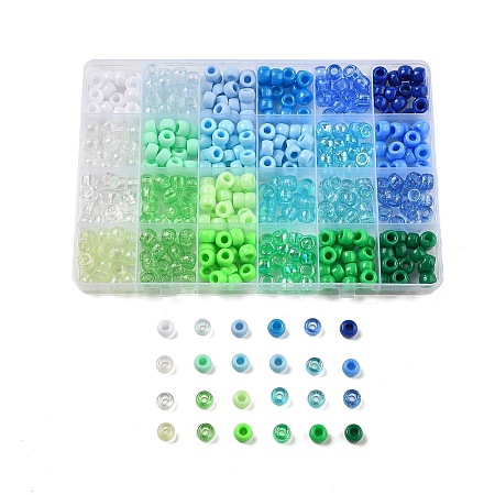 24 Styles DIY Acrylic & PP Plastic Pony Beads Jewelry Making Finding Kits DIY-L073-08B-1