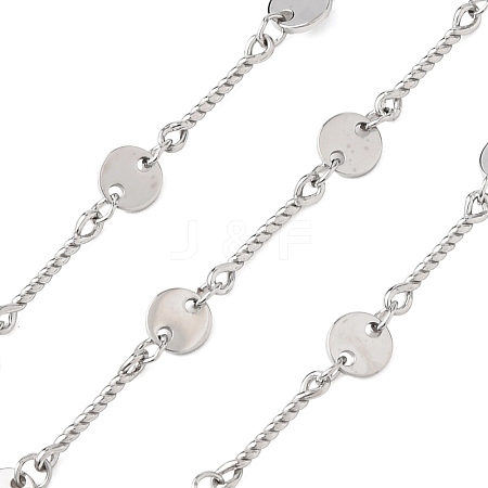 304 Stainless Steel Flat Round Link Chains CHS-H117-10P-1