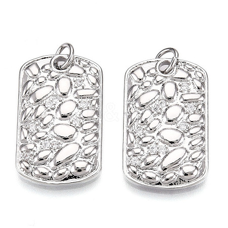 Brass Micro Pave Cubic Zirconia Pendants KK-N254-242P-1