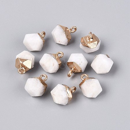 Natural White Moonstone Pendants G-N359-18G-15-1