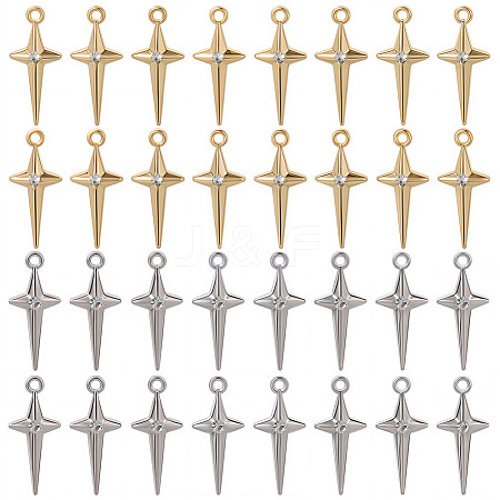 40Pcs 2 Colors Alloy Rhinestone Pendants FIND-SC0016-42-1