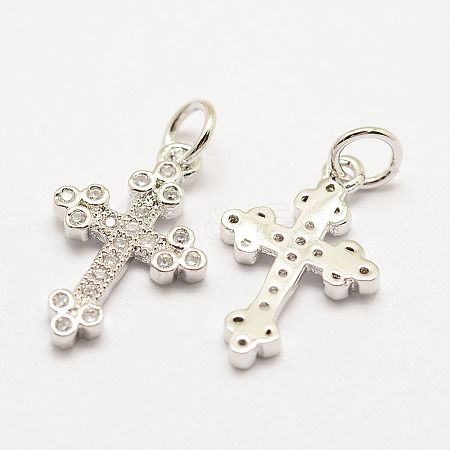 Brass Micro Pave Grade AAA Cubic Zirconia Pendants LS-ZIRC-G090-02P-NR-1