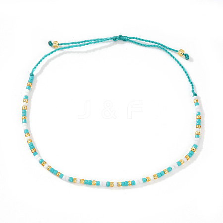 Bohemian Style Glass Seed Round Beads Braided Bead Bracelets RZ1684-6-1