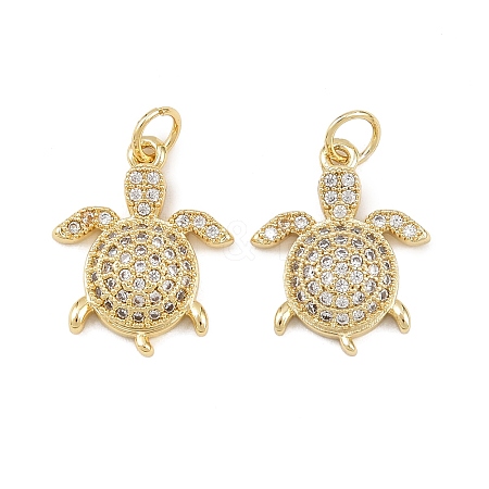 Brass Micro Pave Cubic Zirconia Pendants KK-H093-17A-G-1