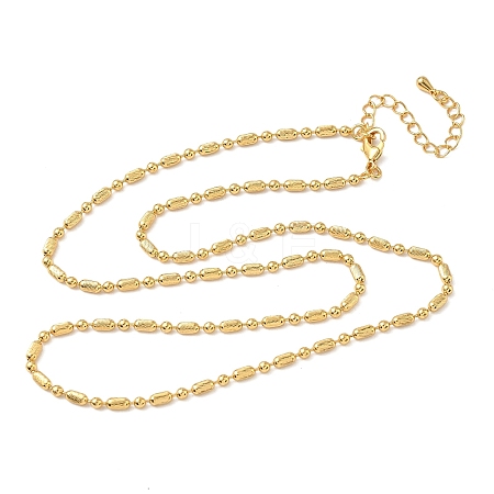 2.5MM Brass Column Ball Chain Necklaces for Women NJEW-B148-04G-1