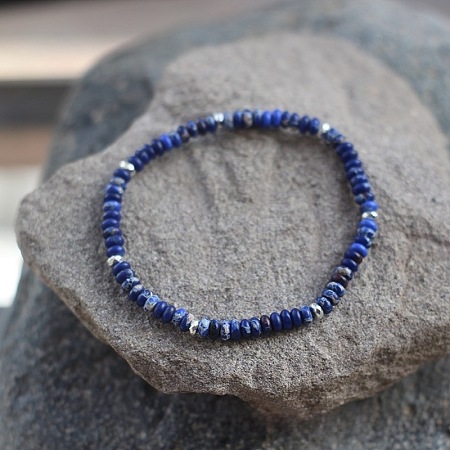 Dyed Natural Imperial Jasper Rondelle Beaded Stretch Bracelets UT5328-11-1