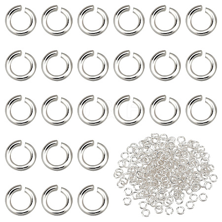 Anti-Tarnish   200Pcs Rhodium Plated 925 Sterling Silver Jump Rings STER-PH0001-50-1