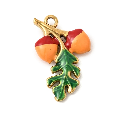 304 Stainless Steel Enamel Pendants STAS-G386-08G-1