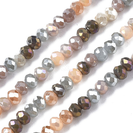 Electroplate Glass Beads Strands X-EGLA-T020-13B-01-1