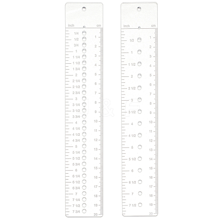 2Pcs 2 Styles Acrylic Rulers AJEW-WH0270-327-1