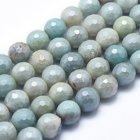 Natural Flower Amazonite Beads Strands X-G-O164-02-8mm-1