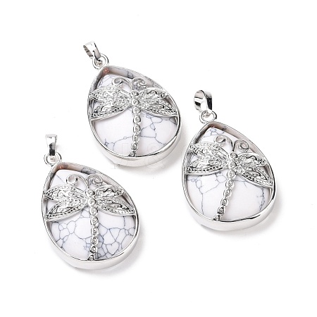 Natural Howlite Pendants G-G900-01P-15-1