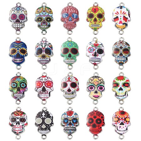40Pcs 20 Styles Cinco de Mayo Alloy Enamel Connector Charms ENAM-CJ0004-87-1