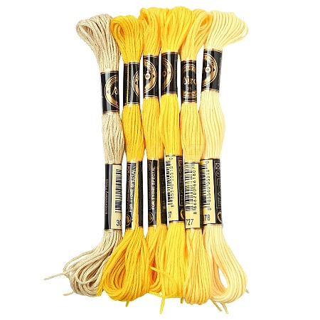 6Bundles 6 Colors Polyester Embroidery Floss OCOR-YW0001-24G-1
