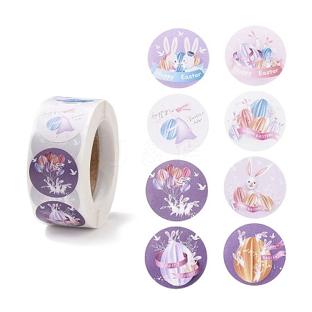 8 Patterns Easter Theme Self Adhesive Paper Sticker Rolls X1-DIY-C060-03F-1