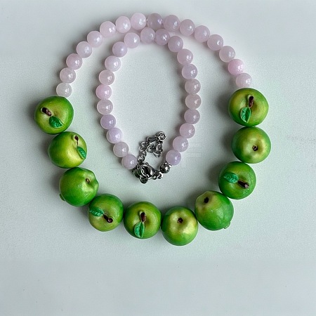 Glass & Resin Fruit Beaded Necklaces for Women WG91F17-03-1