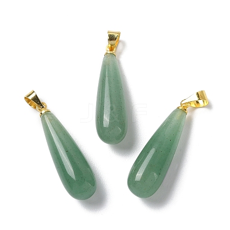 Natural Green AventurineTeardrop Pendants G-Q005-03G-06-1