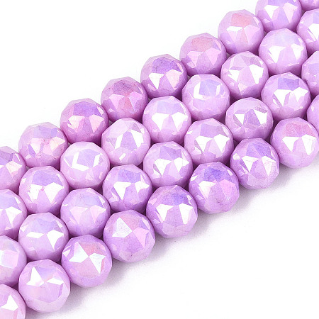Anti-Tarnish Electroplate Glass Beads Strands X-GLAA-N010-10mm-07-1