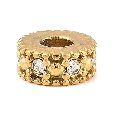 304 Stainless Steel Rhinestone European Beads RB-CBA362B-01J-1