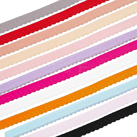 BENECREAT 24Yards 12 Colors Flat Chinlon Elastic Ribbon EC-BC0001-38-1