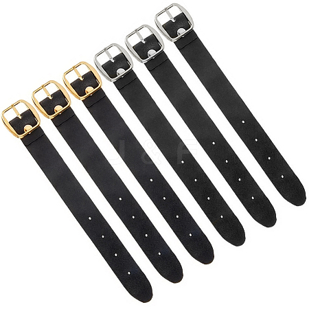 6Pcs 2 Colors Black PU Imitation Leather Purse Strap Accessories FIND-CL0002-24-1