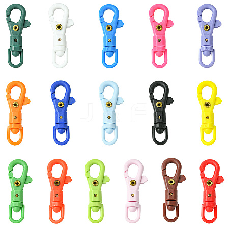 32Pcs 16 Colors POM Plastic Swivel Clasps FIND-SC0017-03-1