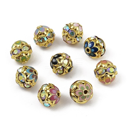 Brass Enamel Beads KK-L236-01D-G-1