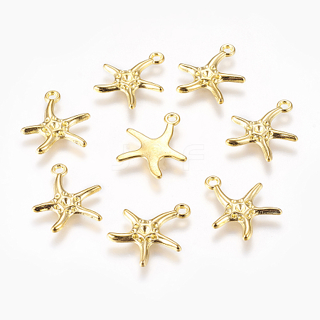 Starfish/Sea Stars Alloy Pendant Rhinestone Settings EA4033Y-G-1