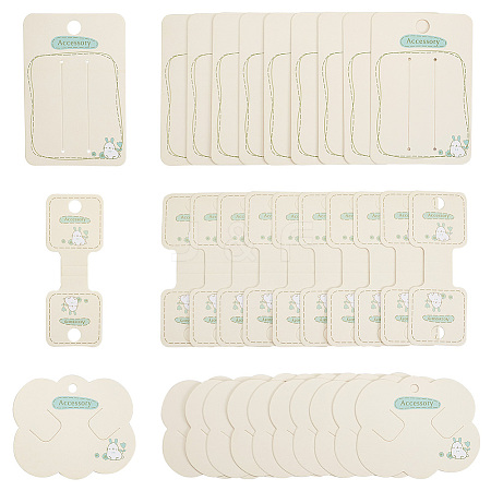  150Pcs 3 Styles Paper Hair Clip Display Cards CDIS-NB0001-37-1