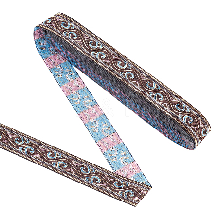 9M Flat Ethnic Style Polyester Ribbons SRIB-WH0011-101B-1