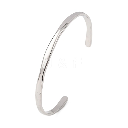 304 Stainless Steel Cuff Bangles for Women BJEW-Z146-05P-1