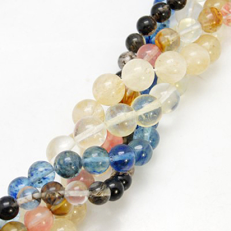 Watermelon Stone Glass Beads Strands G-G152-6mm-M-1