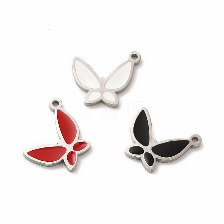 304 Stainless Steel Enamel Pendants STAS-F291-02P-1