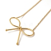 Ion Plating(IP) 304 Stainless Steel Cable Chain Bowknot Pendant Necklaces NJEW-Z041-02G-01-1