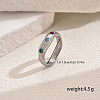 Brass Micro Pave Cubic Zirconia Rings for Women AJ0681-8-2