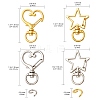 20Pcs 4 Styles Heart/Star Alloy Swivel Clasps FIND-YW0005-60-6