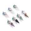 Natural & Synthetic Mixed Gemstone Big Chakra Pointed Pendants G-E566-06-1