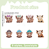 16Pcs 8 Styles Elk & Yak Food Grade Eco-Friendly Silicone Focal Beads SIL-ME0001-04-2