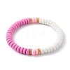 Handmade Polymer Clay Beads Stretch Bracelets Sets BJEW-JB06424-05-4