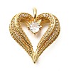 Brass Micro Pave Cubic Zirconia Pendants KK-B128-07G-1