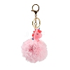 Cute Unicorn PVC & Imitate Rex Rabbit Fur Ball Keychain KEYC-C005-03A-2