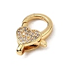 Brass Clear Cubic Zirconia Lobster Claw Clasps KK-Z078-46A-G-2
