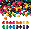 240Pcs 8 Color Craftdady Dyed Natural Maple Wood Beads WOOD-CD0001-06B-LF-1