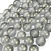 Frosted Transparent Glass Bead Strands GLAA-P065-8mm-12-2