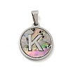 304 Stainless Steel with Paua Shell Pendants STAS-G268-02K-P-2